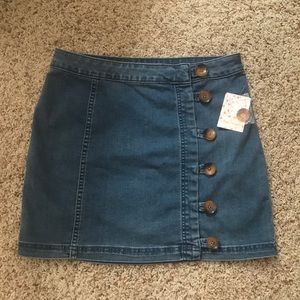 Free People Little Daisies Jean Skirt